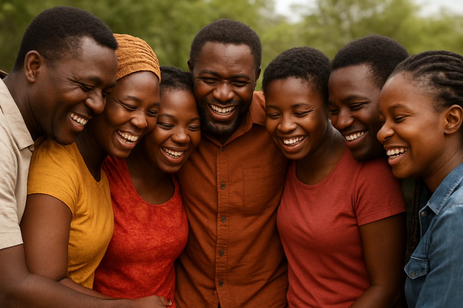 People huddling together